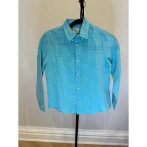 J Crew CrewCut - Blue Green button down - Boys 10 Year